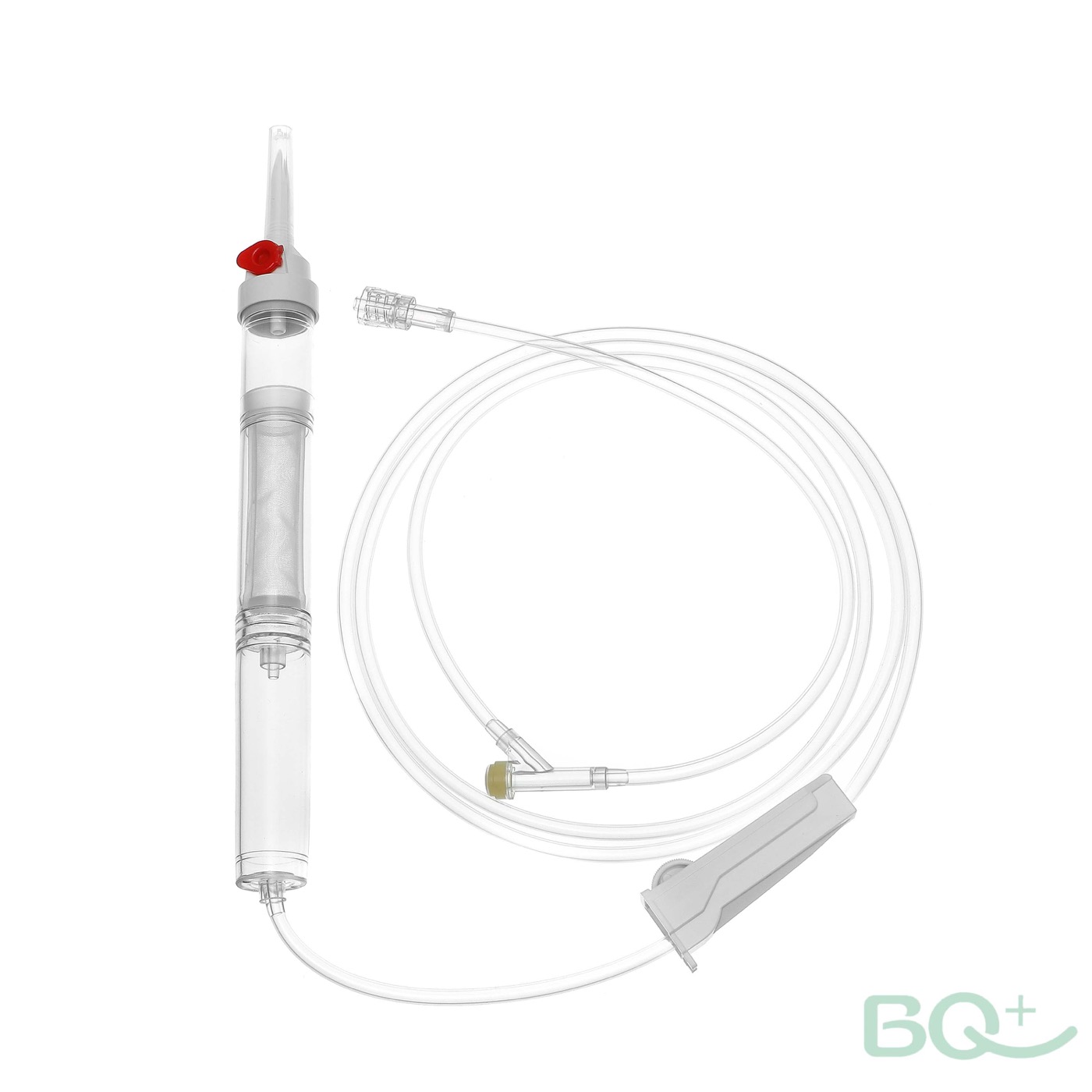 Representative integrated double-chamber blood transfusion set with side access