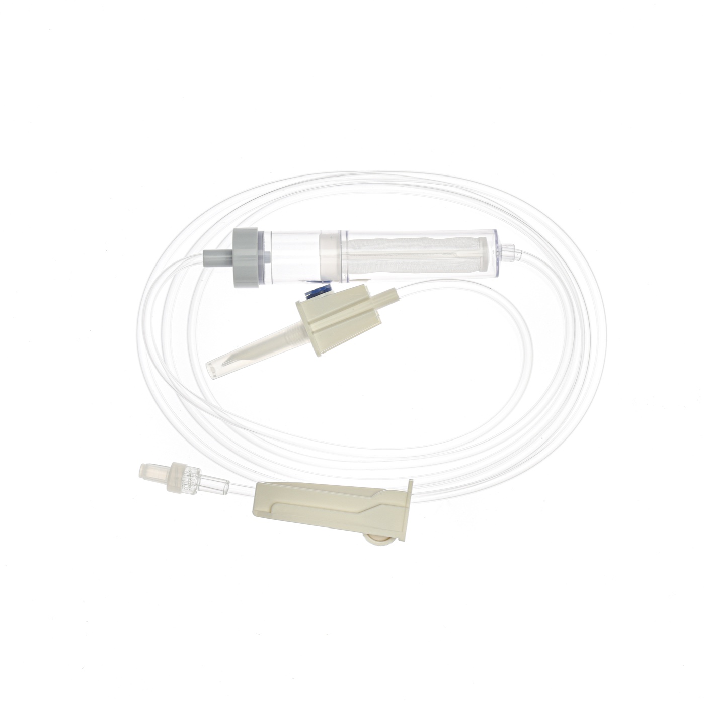 Representative single-inlet single-chamber blood transfusion set