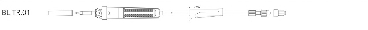 BQ Plus BL.TR.01 transfusion-set catalog schematic